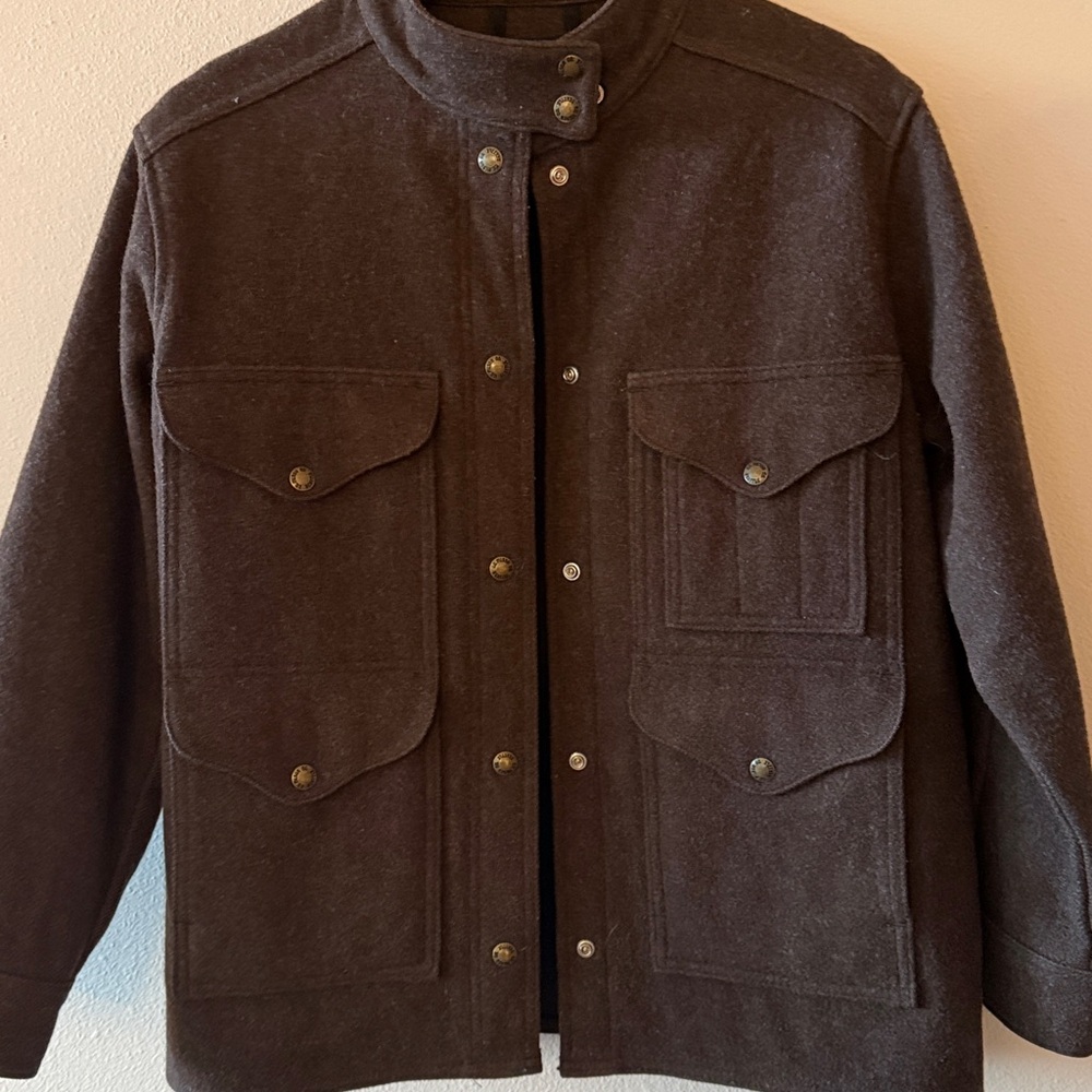 Rare Vintage USA C.C. Filson Virgin Wool Mackinaw Cruiser brown Women’n Jacket m - Picture 2 of 11